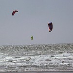 Wind Surfers at Ocean Beach enjoying their time